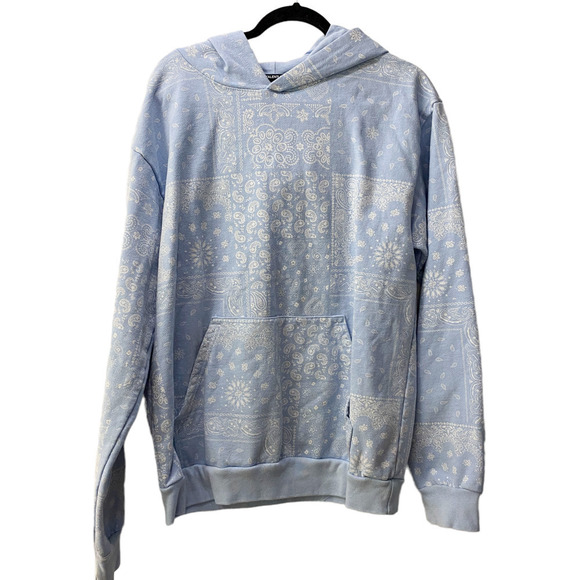 Talentless Blue Paisley Designer Hoodie Pullover Sweater Top Size Medium - Picture 2 of 9